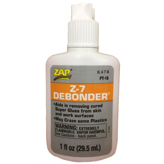 ZAP z-& Debonder. Removes cured SuperGlue