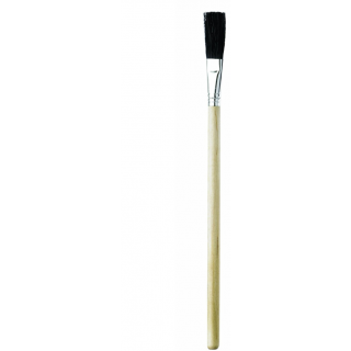 wooden paintbrush with black bristles for spreading glue and adhesives