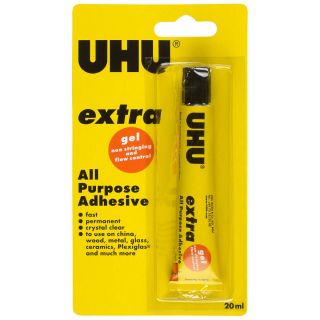 uhu extra gel all purpose adhesive glue tube 20ml blister card