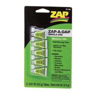 ZAP Zap-A-Gap Single Use Medium CA+ Tubes on a blister card PT-105